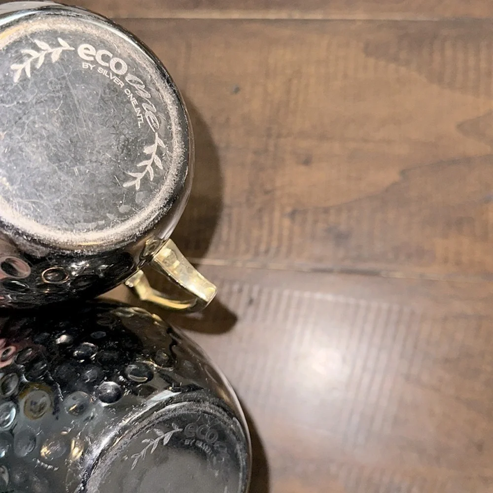 Set of 2 hammered bronze Moscow mule mugs